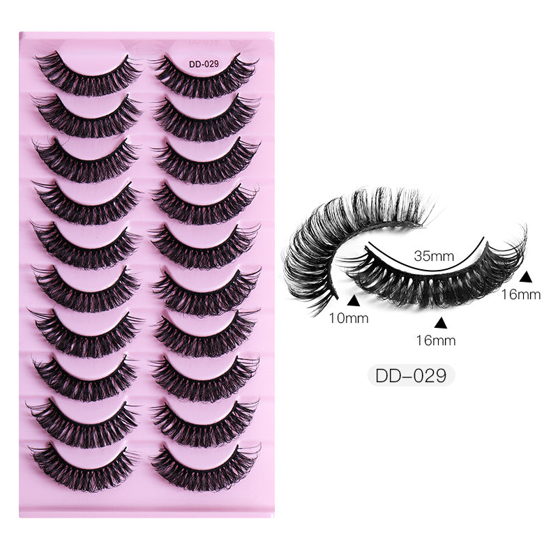 Large Volume Eyelashes Pair Three-dimensional Cross Artificial Mink False Lashes