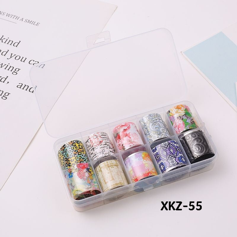 Flower Starry Sky Paper Color Boxed Lace Transfer Printing Nail Care Nail Art