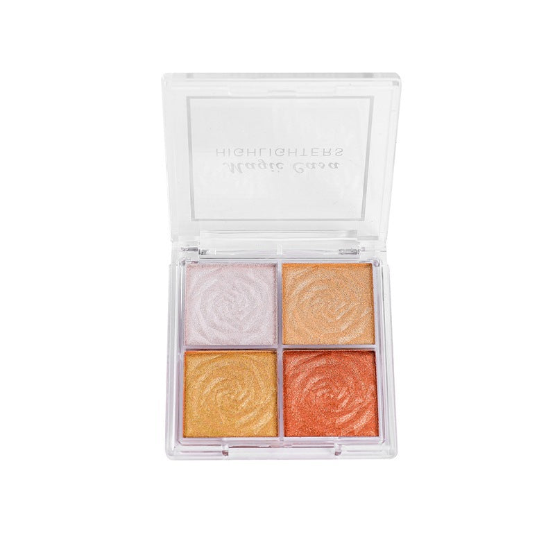 Rose Highlighting Powder Transparent Case Colors Highlight Small Shimmer Eyeshadow