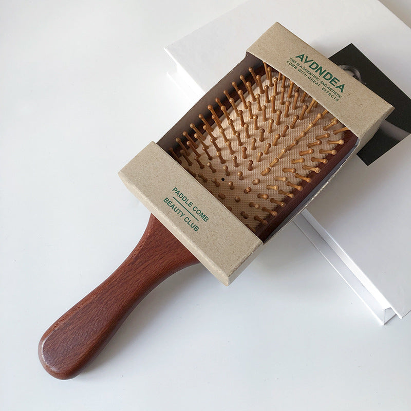 Brosses et peignes à cheveux ménagers à coussin d'air en bois d'ébène pour massage du cuir chevelu