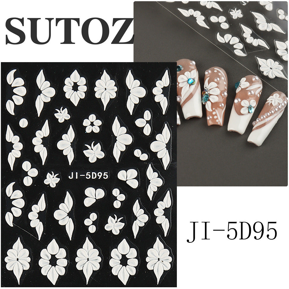 Relief Winter Sweet Fresh Peach Blossom Nail Stickers