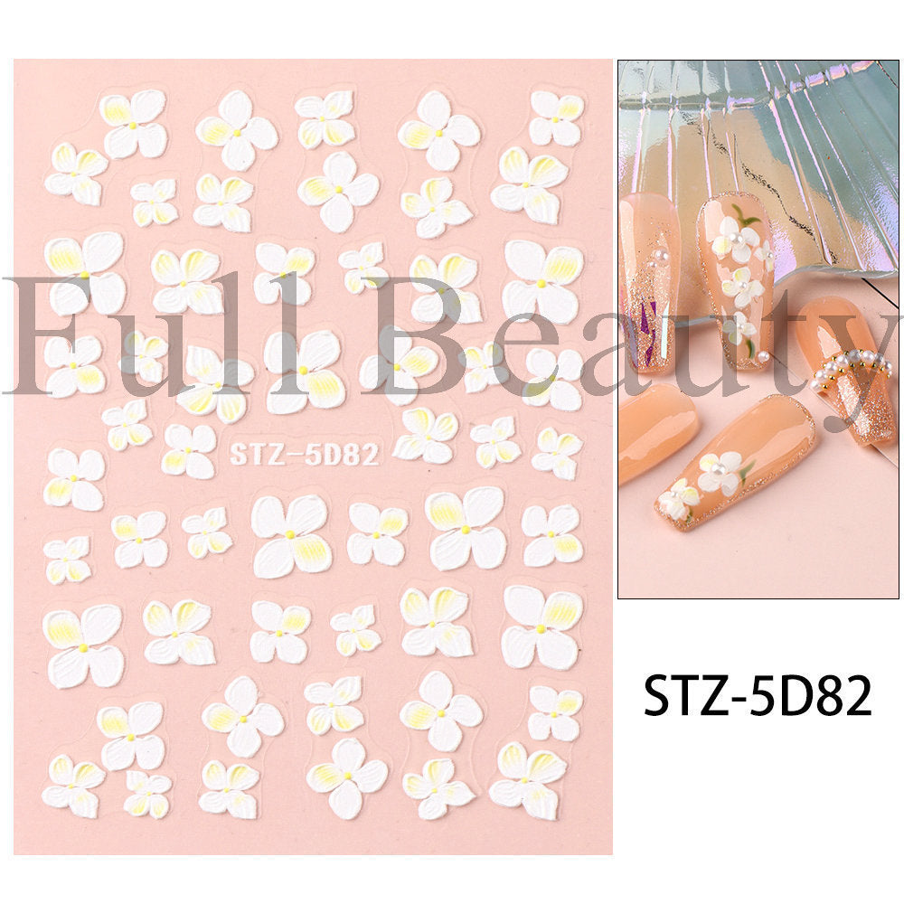 Spring Relief Small Daisy Flower Adhesive Nail Stickers