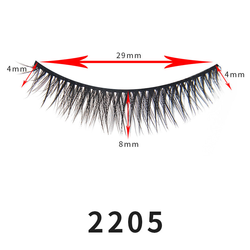 Slim Model Natural Eyelashes Curling Cross False Lashes