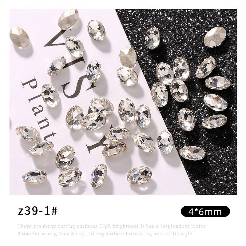 Ornement en strass blanc Super Flash Love Nail Care Nail Art