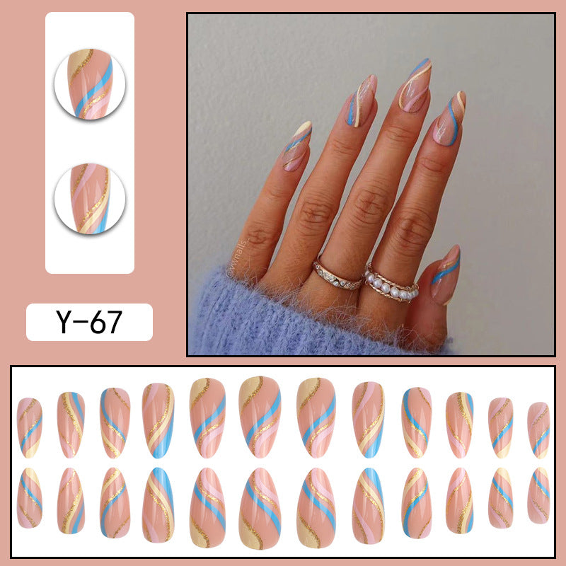 Manucure Patch Amovible Faux Ongle Court Finition Nail Art