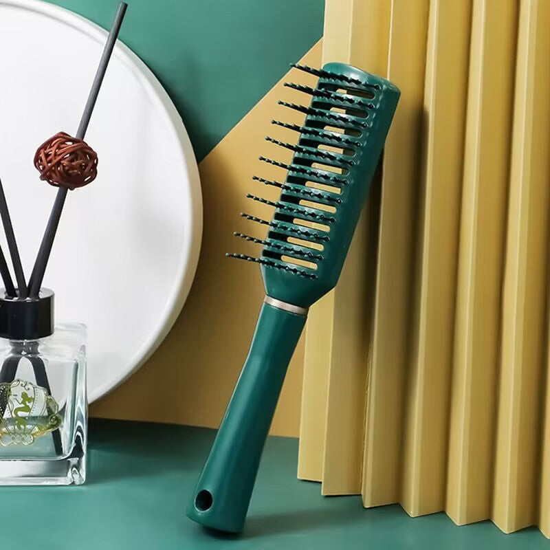 Brosses et peignes à cheveux bouclés à coussin d'air généreux verts