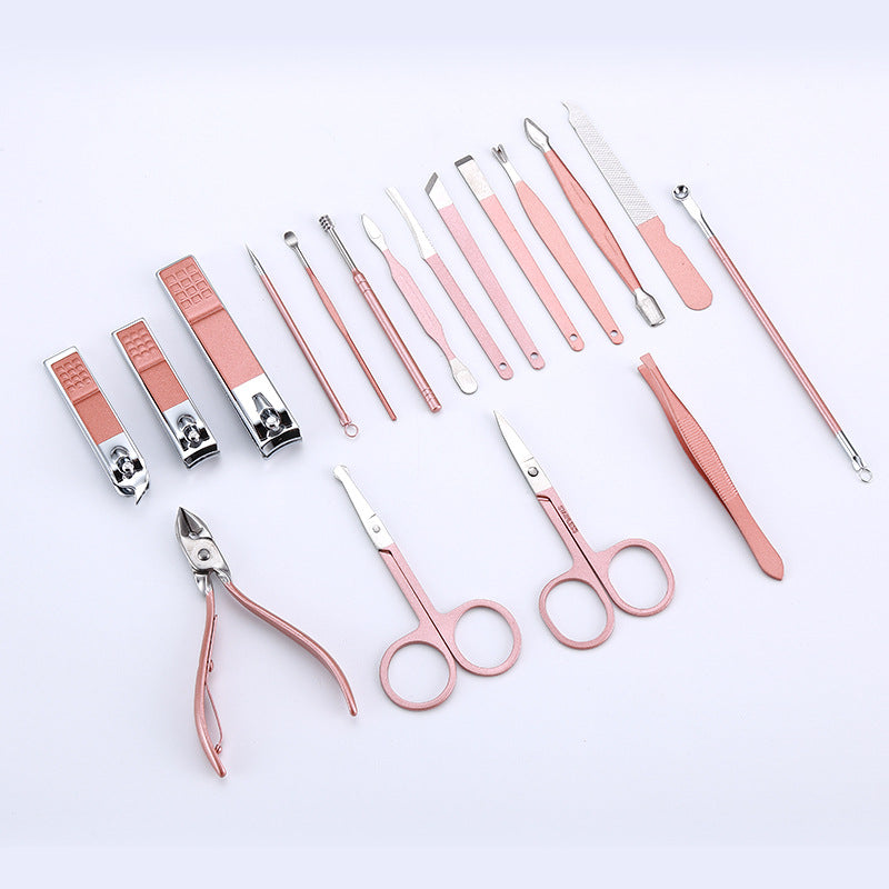 Ciseaux en or rose, coupe-ongles en acier inoxydable, outils de beauté, ensemble d'outils pour les ongles