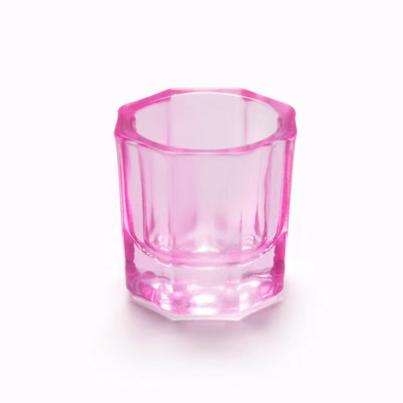 Octagonal Crystal Glasses Glass Cup For Nail Tool Set