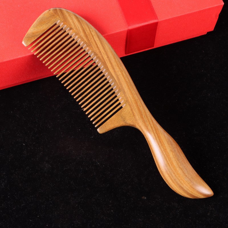 Brosses et peignes à cheveux ronds en bois de type grand naturel avec manche et dents fines