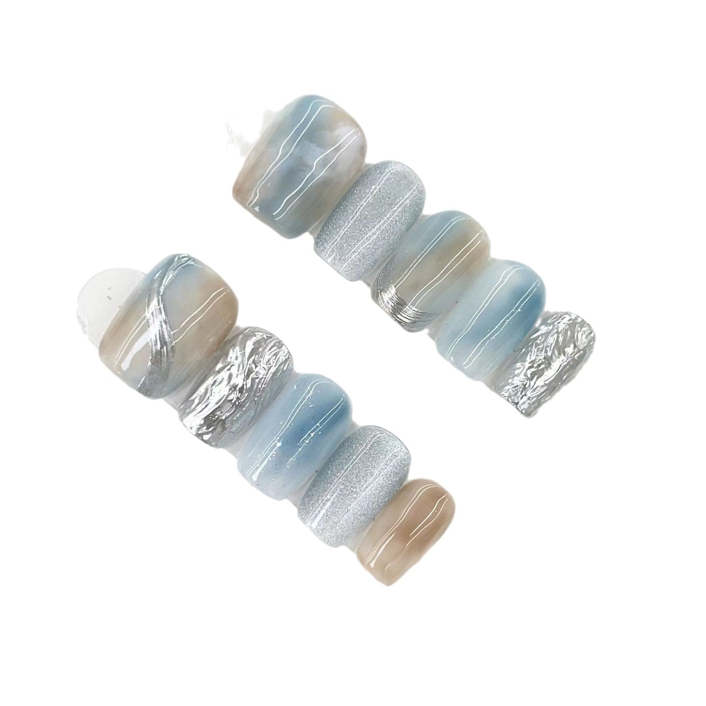 Blooming Daily White Handmade Wear Tip Light Nail Stickers