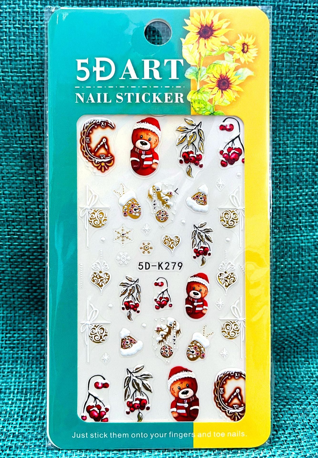 Relief Halloween Beauty Applique Gold Powder Nail Stickers