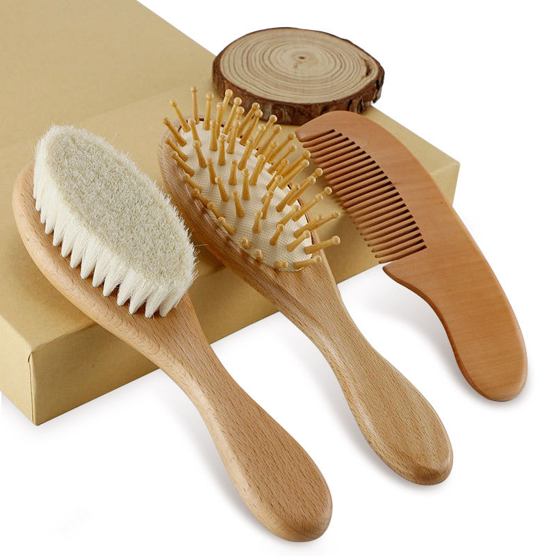 Brosses et peignes à cheveux en bois de hêtre doux de petite taille