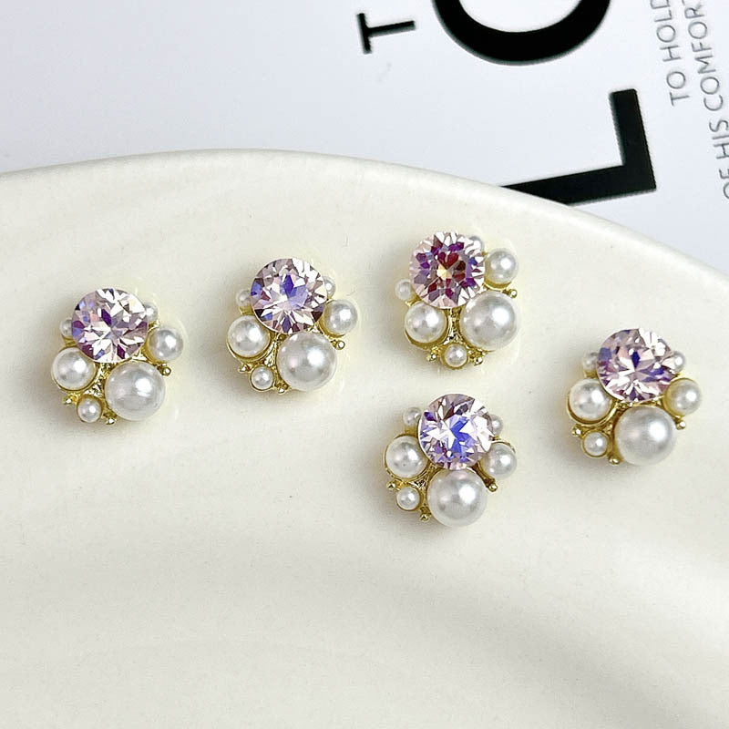 Beauty Alloy Ornaments Pearl Diamond Pile Style Nail Care Nail Art