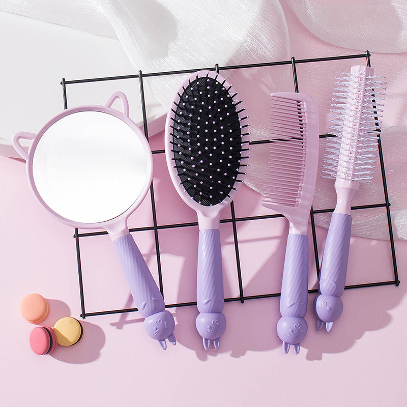 Brosses et peignes à cheveux en silicone avec miroir et manche en silicone