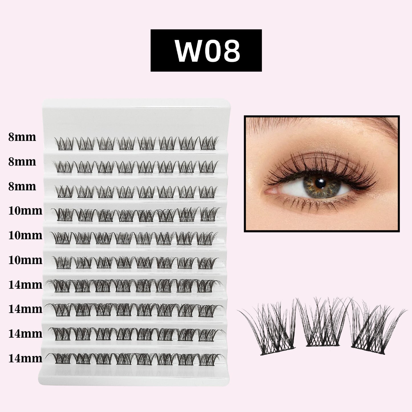 Tray Thick Curl Single Cluster Segmented False Lashes