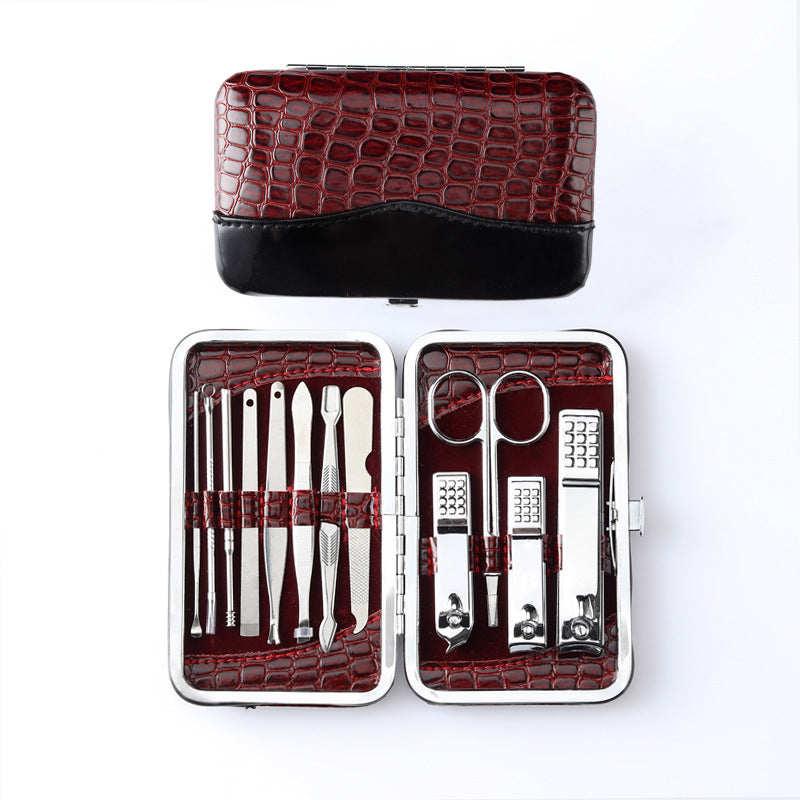 Ensemble d'outils de manucure en acier inoxydable avec ciseaux et coupe-ongles