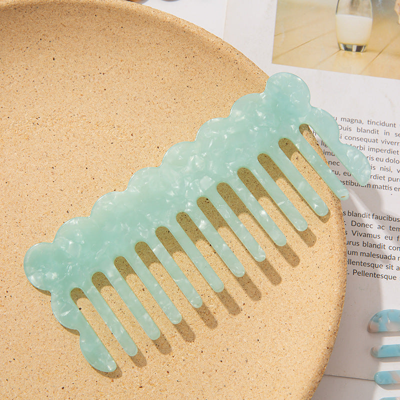 Brosses et peignes à cheveux portables mignons ondulés en feuille d'acétate de cellulose