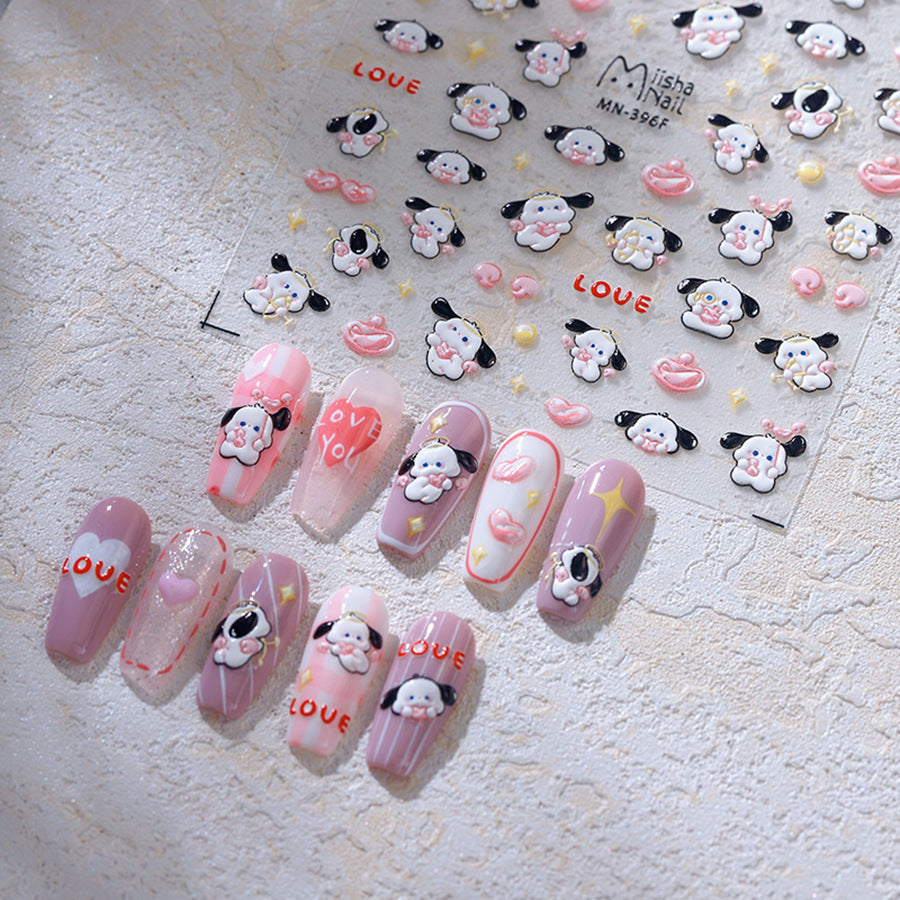 Thin Tough Three-dimensional Frosted Transparent Adhesive Nail Stickers