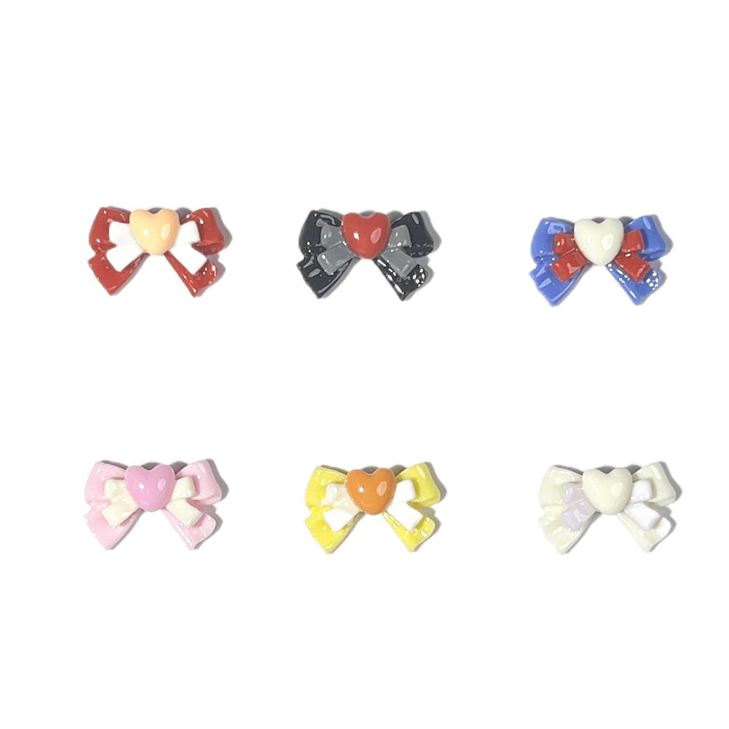 Dopamine Double Layers Loving Heart Bowknot Ornament Sailor Nail Care Nail Art