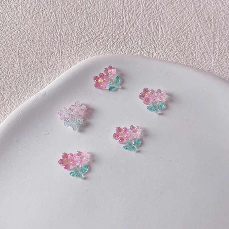 Three-dimensional Resin Fresh Flower Fingernail Decoration Nail Care Nail Art