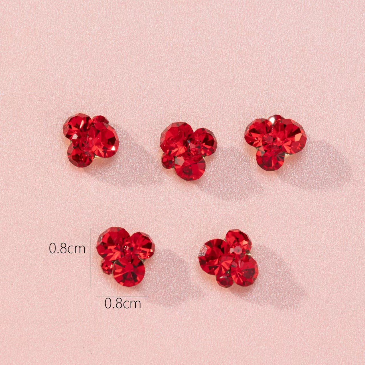 Manucure strass rose rouge vif bijoux diamant tridimensionnels super soin des ongles nail art