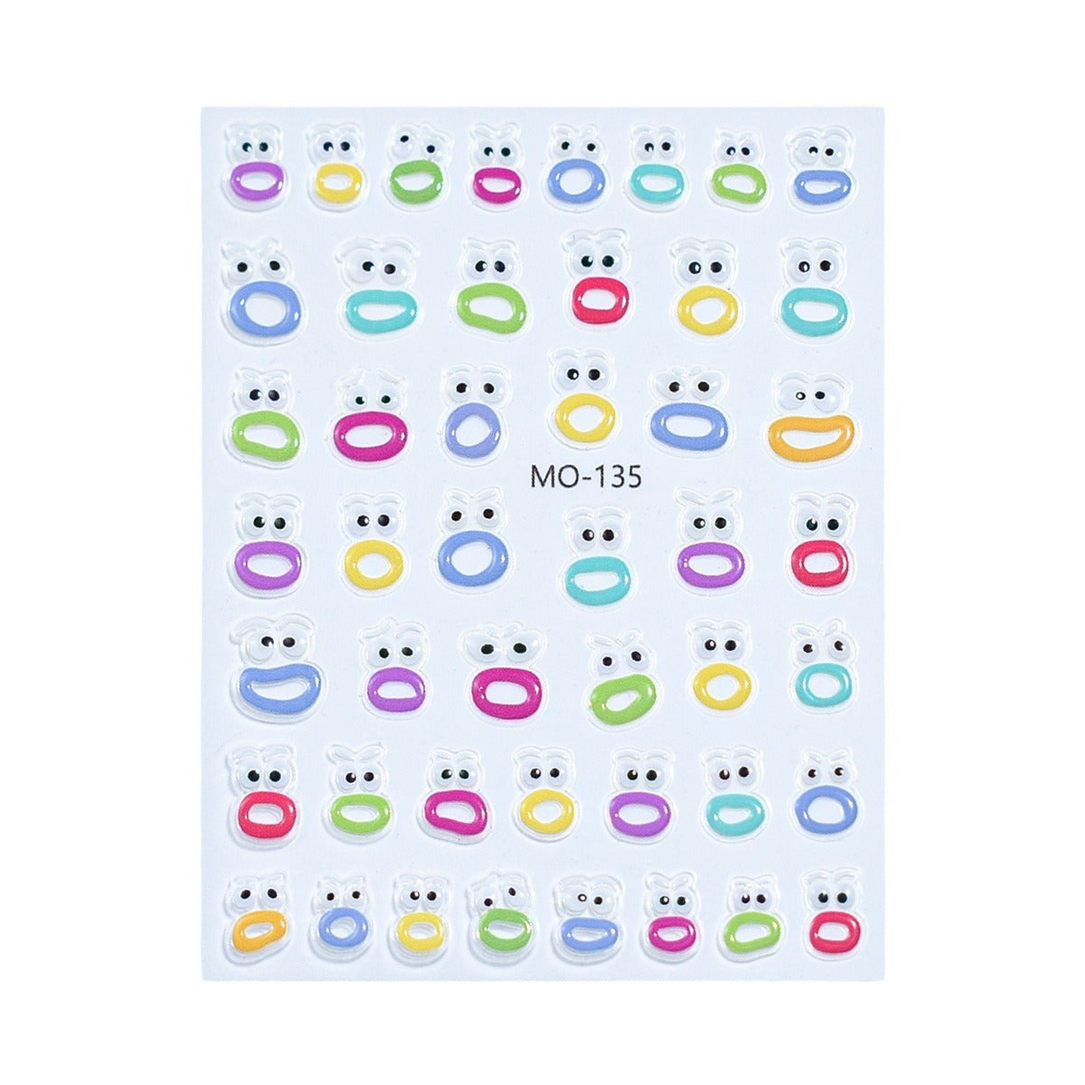 Monster Relief Cute Expression Jelly Big Nail Stickers