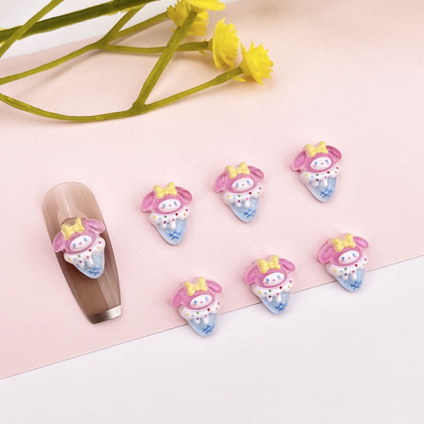 Ice Cream Cartoon Ornament Cute Cat Nail Care Nail Art