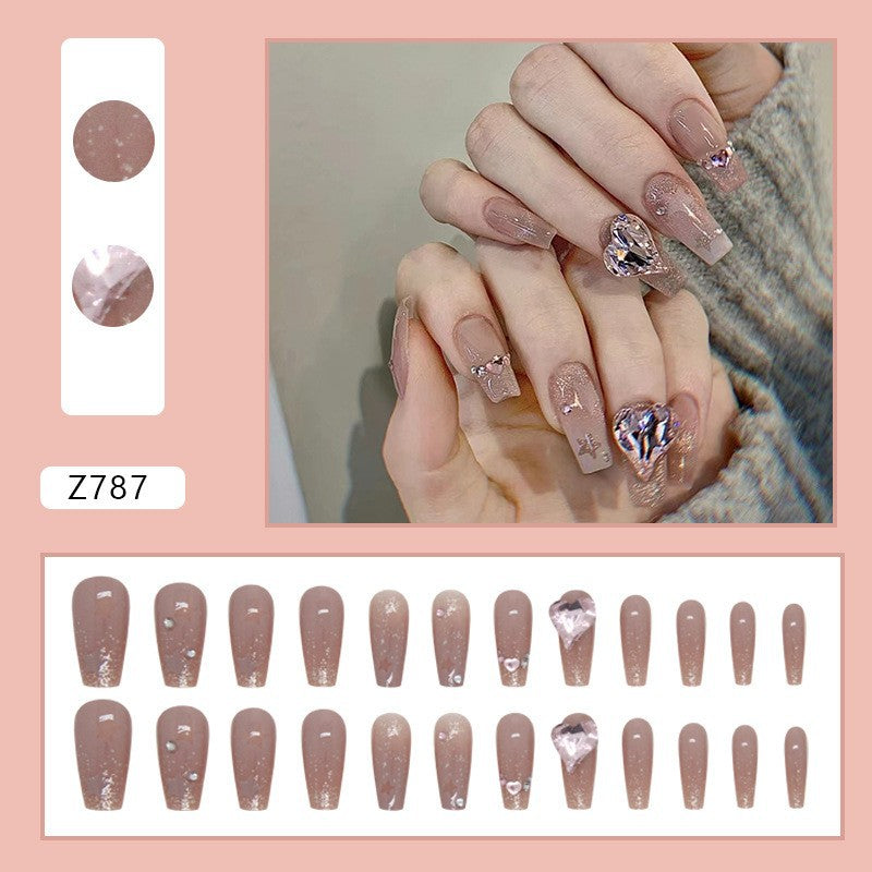 High-grade Short Fake Patch White French Nail Art