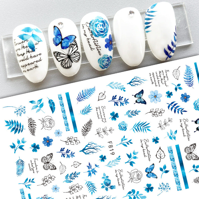 Autocollants pour ongles adhésifs sans couture Motif flocons de neige de Noël et d'hiver