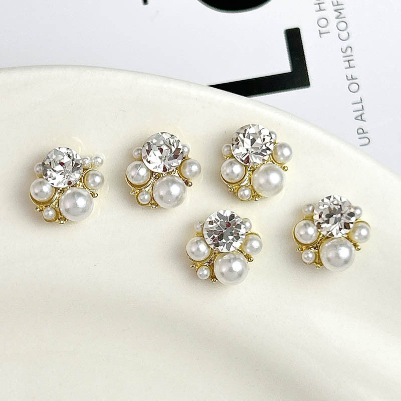 Beauty Alloy Ornaments Pearl Diamond Pile Style Nail Care Nail Art