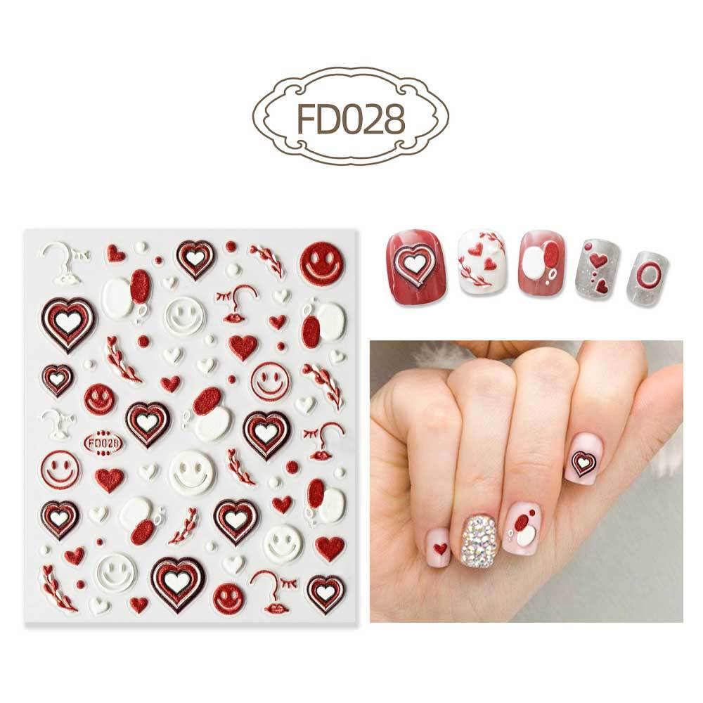 Three-dimensional Relief Cute Cartoon White Cloud Nail Stickers