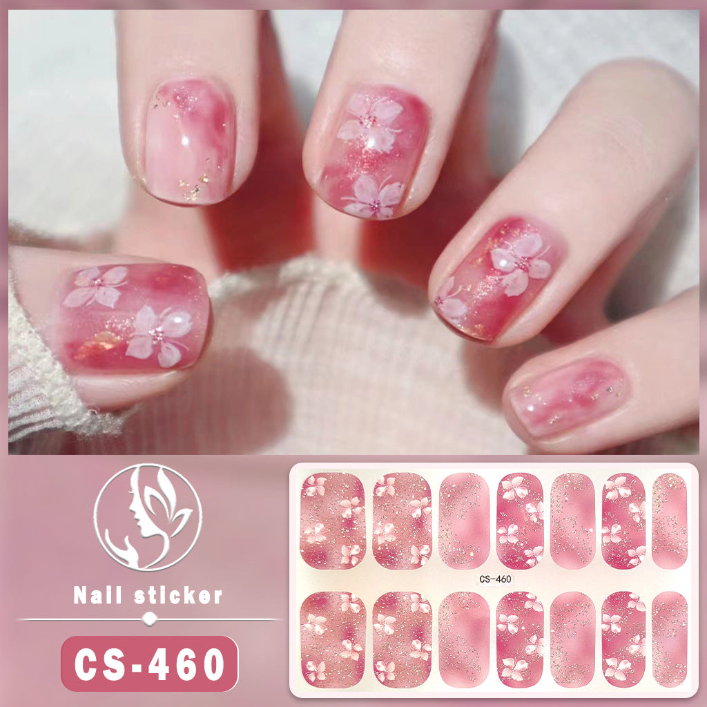 Autocollants pour ongles en gel imperméables avec motif de fleurs de vent