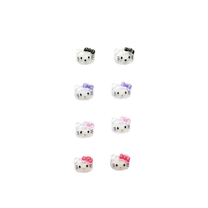 Cat Mini Small Cat's Head Pattern Black Nail Care Nail Art