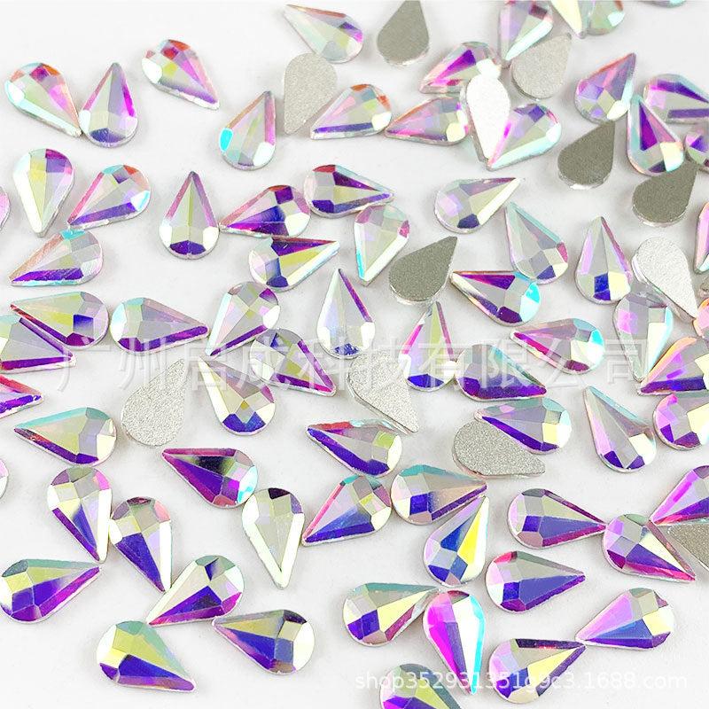 Color Beauty Rhinestone Ornaments Flash Flat-bottomed Fancy Shape Nail Care Nail Art