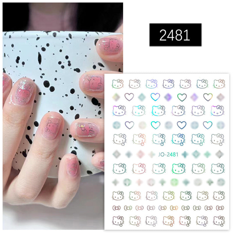 Cat Hello Kitty Cute Cartoon Adhesive Nail Stickers