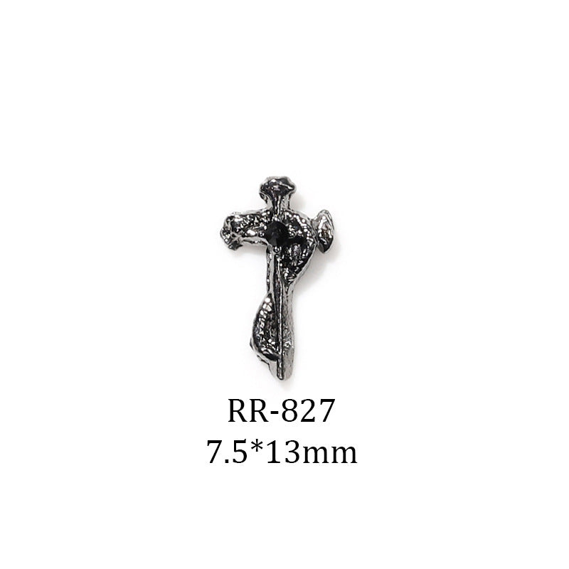 Halloween Dark Series Ornament Three-dimensional Cross Nail Care Nail Art