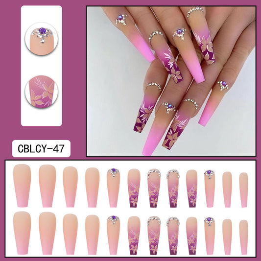 Nail Art amovible Fleur Violet Diamant Wear Beauty