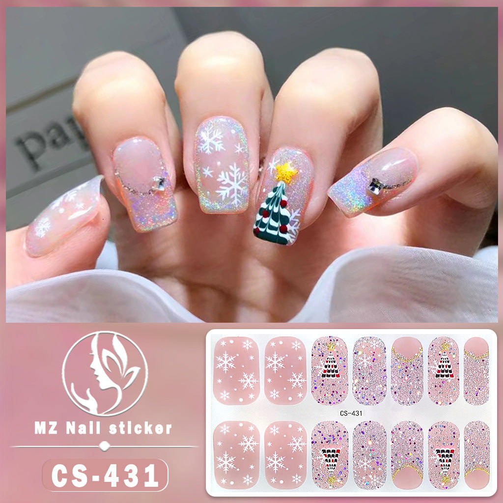 Beauty Full Cute Tree Santa Claus Nail Stickers