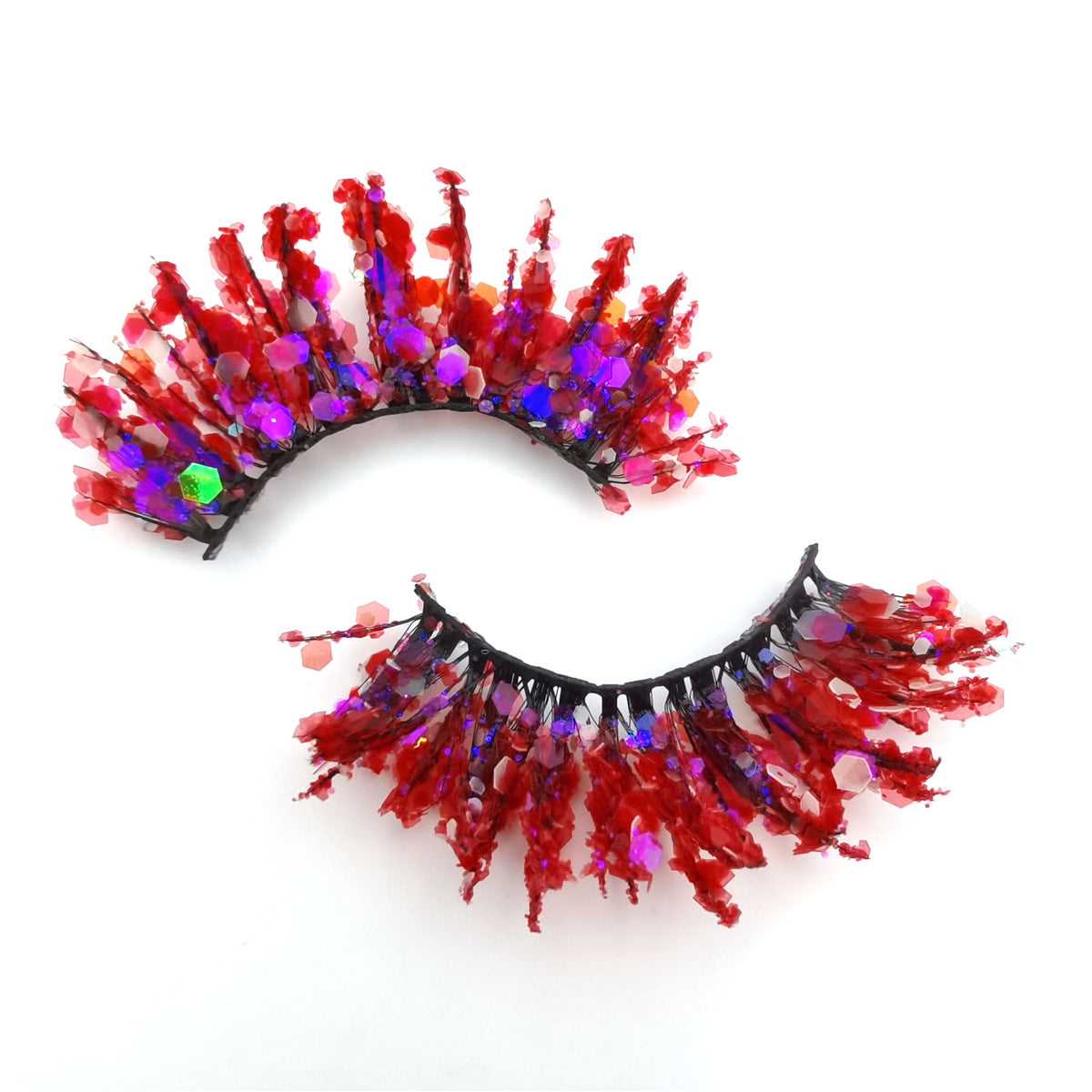 Fluorescent Luminous Sequins Eyelashes Color Thick False Lashes