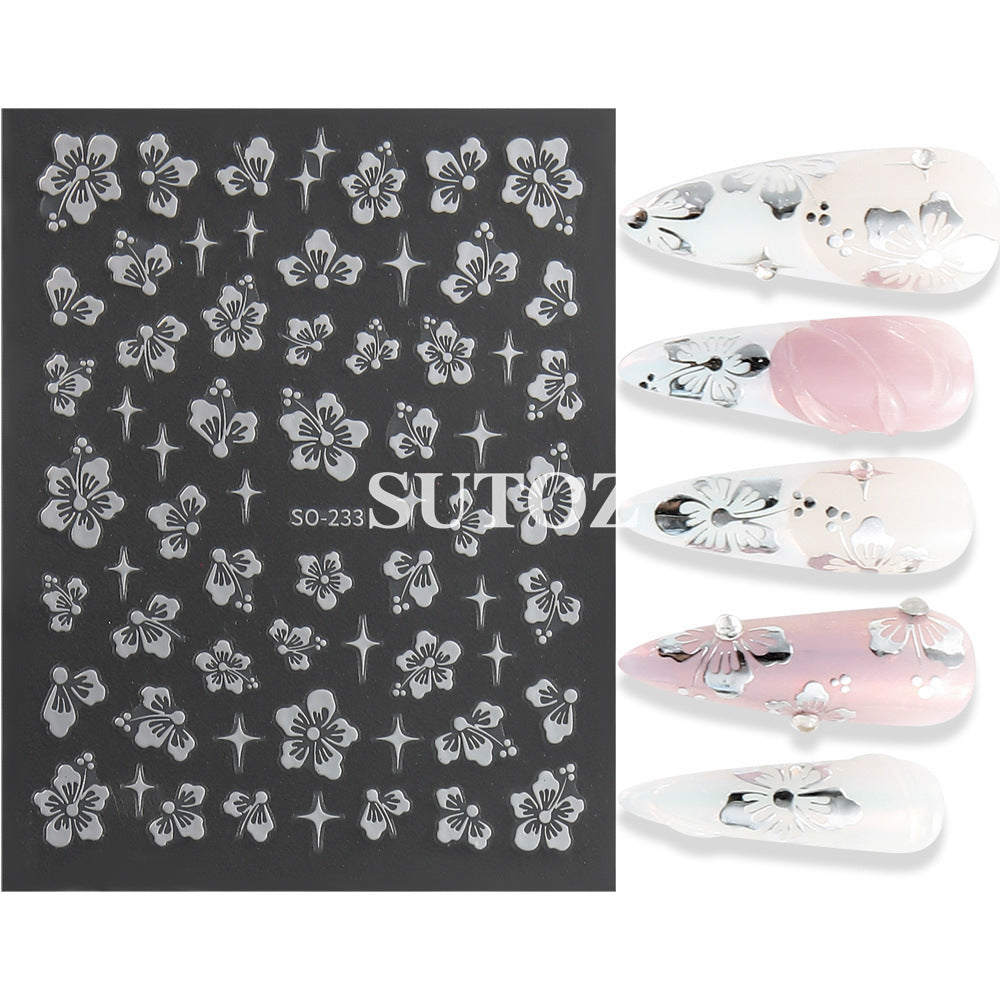 Summer Fresh Romantic Cherry Blossoms Back Nail Stickers