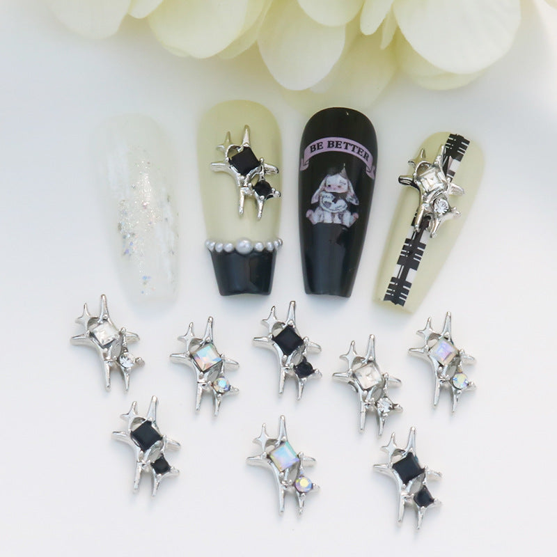 Bijoux de manucure en cristal à quatre étoiles pour femmes, soins des ongles de niche, nail art