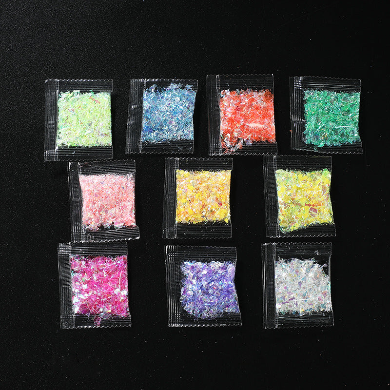 Fragments de papier de verre Décoration de manucure Coquillage Aurora Soins des ongles Nail Art