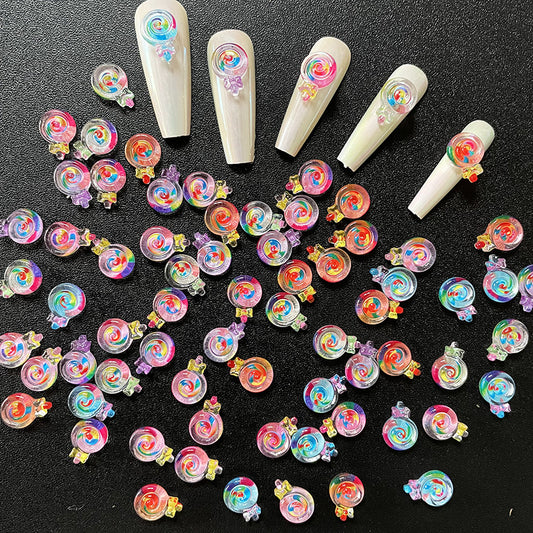 Ice Transparent Colorful Lollipop Rainbow Color Gradient Nail Care Nail Art