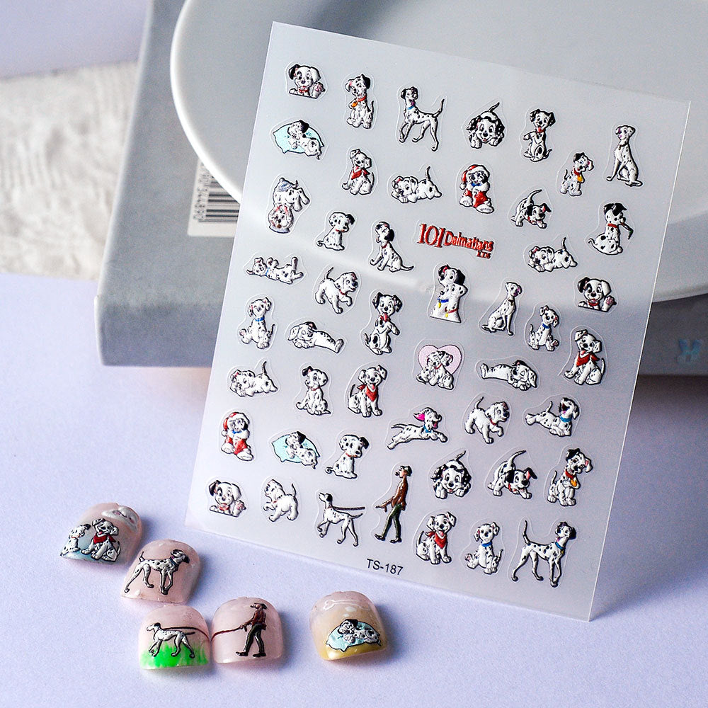 Embossed Cute Little Black Cat Wear Nail Stickers