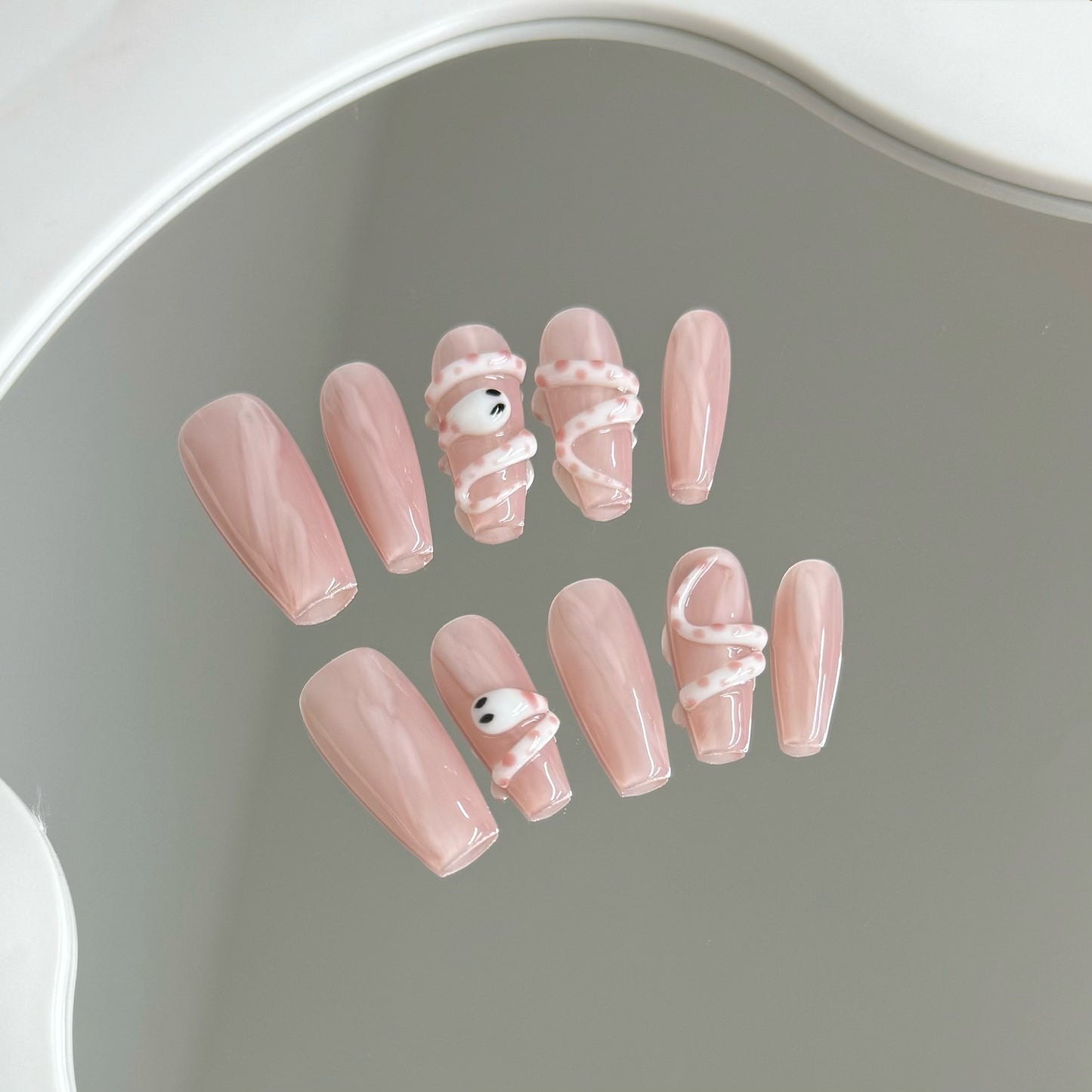 Pure Desire Peach Pink National Style Chinese Nail Stickers