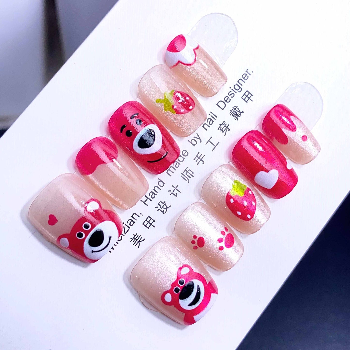 Handmade Wear Short Cat High-grade White Nail Stickers