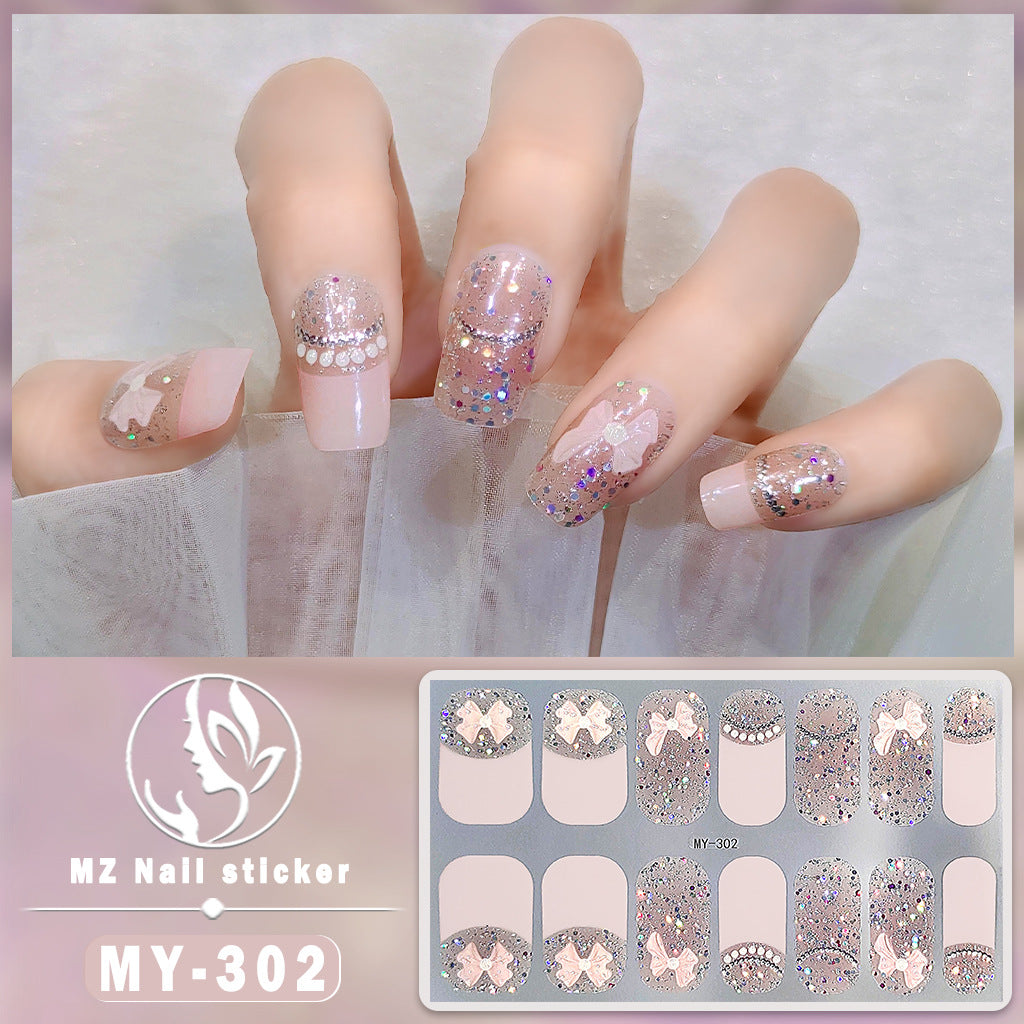 Autocollants pour ongles en gel à motif papillon tridimensionnel