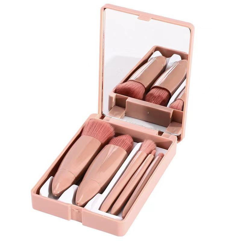 Coffret Mini avec miroir pour poudre, fond de teint, pinceau, accessoires de maquillage