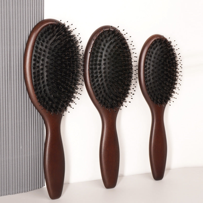 Brosses et peignes à cheveux à coussin d'air en bois à dents rondes