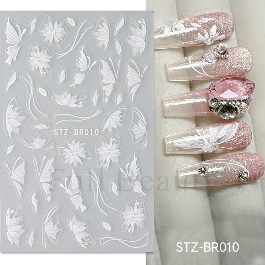 Flower Butterfly Magnolia Ice Transparent Thin Nail Care Nail Art